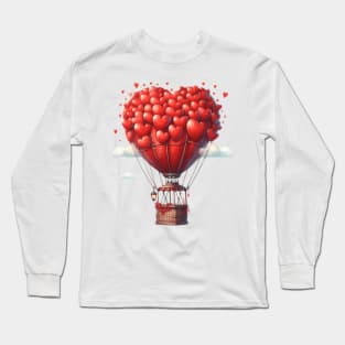 Valentine Hot Air Balloon Long Sleeve T-Shirt